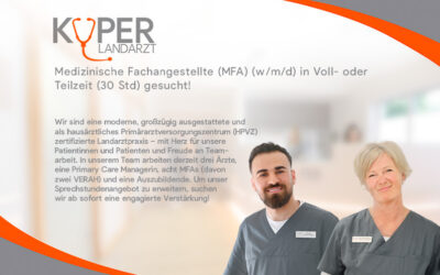 Medizinische Fachangestellte (MFA) (w/m/d) in Voll- oder Teilzeit (30 Std) gesucht!